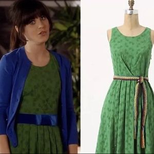 Anthropologie Green Tennis Racket Dress Zooey